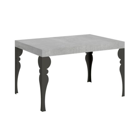 Table de cuisine extensible en bois anthracite et fer fabriquée en Italie - Sassone Viadurini
