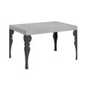 Table de cuisine extensible en bois anthracite et fer fabriquée en Italie - Sassone