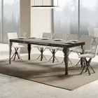 Table de cuisine extensible en bois anthracite et fer fabriquée en Italie - Sassone Viadurini