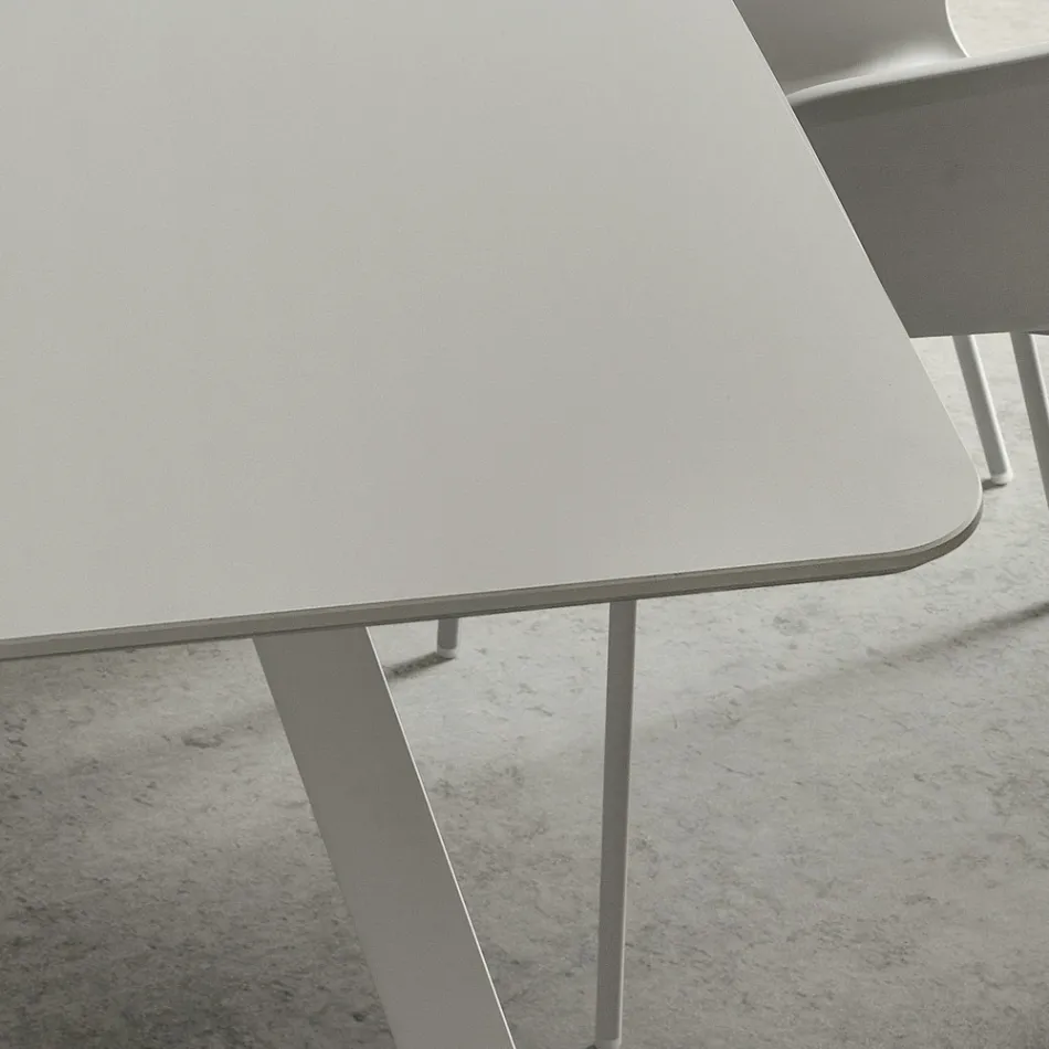 Table de cuisine avec plateau en tonneau en Fenix Made in Italy, Luxe - Lingotto Viadurini