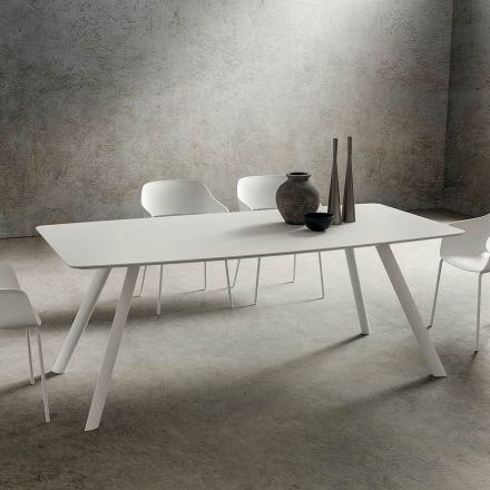 Table de cuisine avec plateau en tonneau en Fenix Made in Italy, Luxe - Lingotto Viadurini