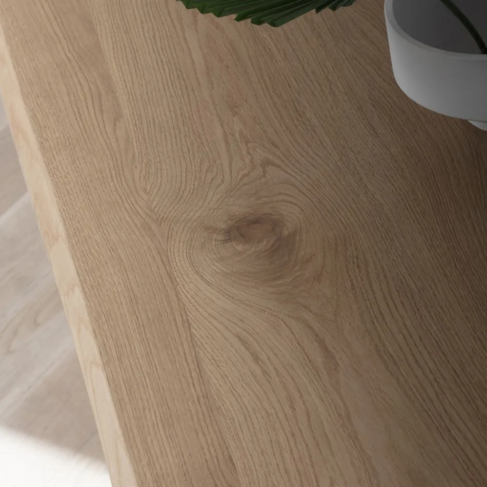 Table de cuisine fixe en métal et plateau en bois Made in Italy - Bastiano Viadurini