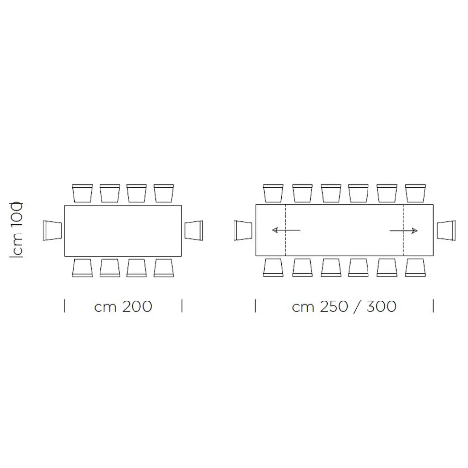 Table de cuisine Fenix extensible jusqu'à 300 cm Made in Italy - Grotta Viadurini
