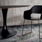 Table de cuisine en Fenix et marbre synthétique laqué fabriquée en Italie - Brontolo Viadurini