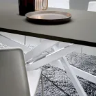 Table de cuisine en Fenix et métal blanc de qualité Made in Italy - Carlino Viadurini