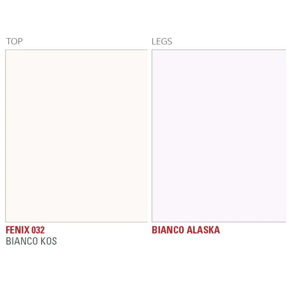 Table de cuisine en Fenix et métal blanc de qualité Made in Italy - Carlino Viadurini