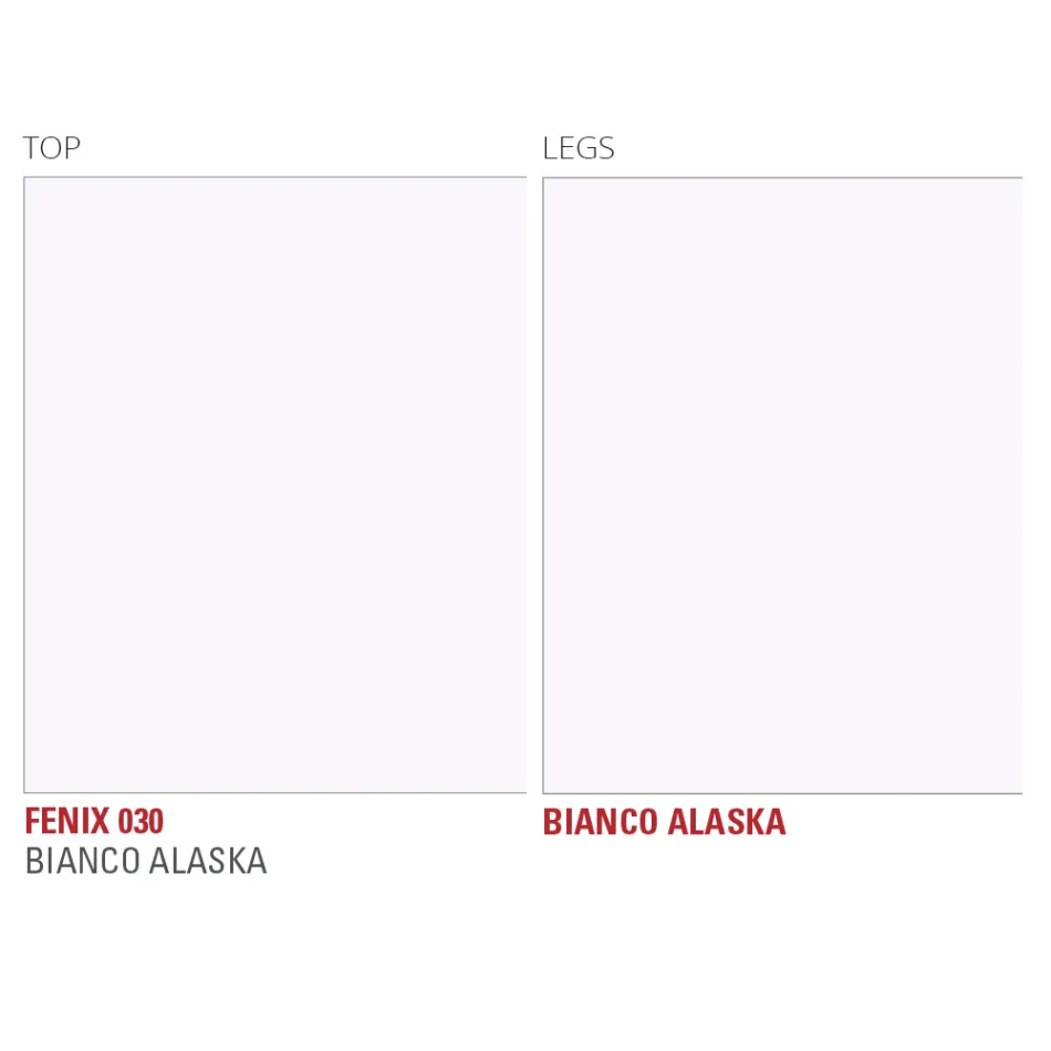 Table de cuisine en Fenix et métal blanc de qualité Made in Italy - Carlino Viadurini