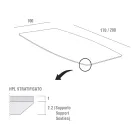 Table de cuisine en HPL avec base en métal anthracite fabriquée en Italie - Aresto Viadurini