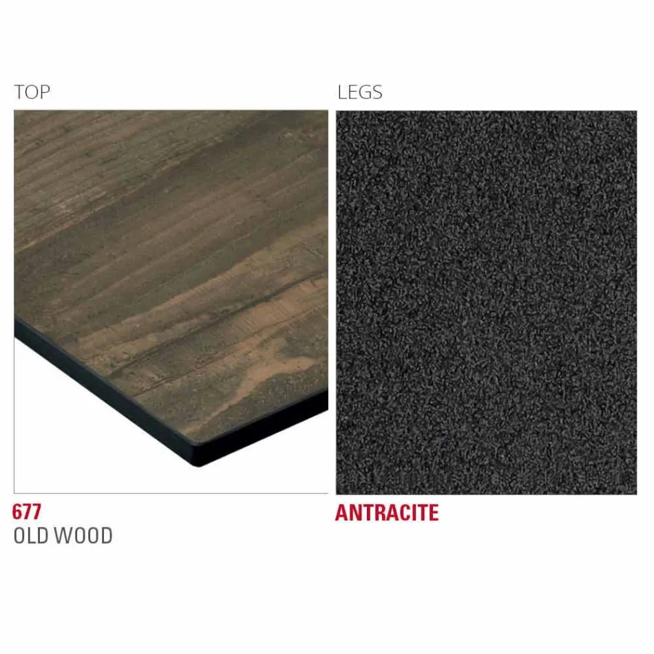 Table de cuisine en HPL avec base en métal anthracite fabriquée en Italie - Aresto Viadurini