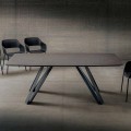 Table de cuisine en HPL avec base en métal anthracite fabriquée en Italie - Aresto