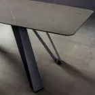 Table de cuisine en HPL avec base en métal anthracite fabriquée en Italie - Aresto Viadurini
