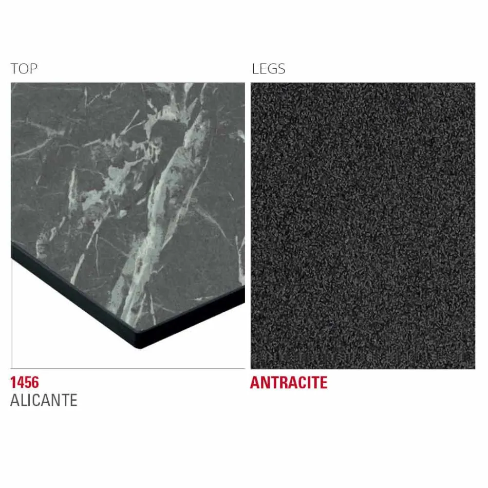 Table de cuisine en HPL avec base en métal anthracite fabriquée en Italie - Aresto Viadurini