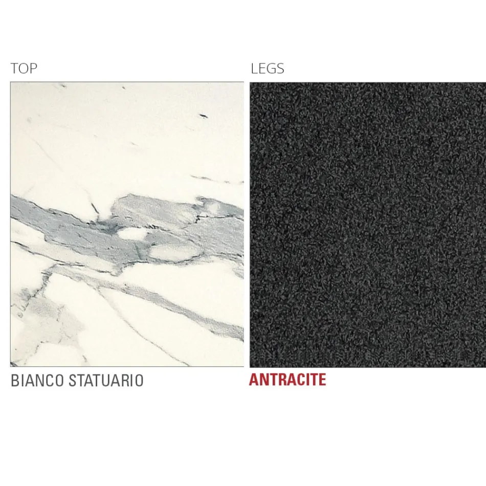 Table de cuisine en Laminam avec structure en métal Made in Italy - Carlino Viadurini