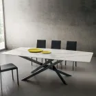 Table de cuisine en Laminam avec structure en métal Made in Italy - Carlino Viadurini