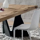 Table de cuisine en bois et métal fabriquée en Italie, haute qualité - Dotto Viadurini