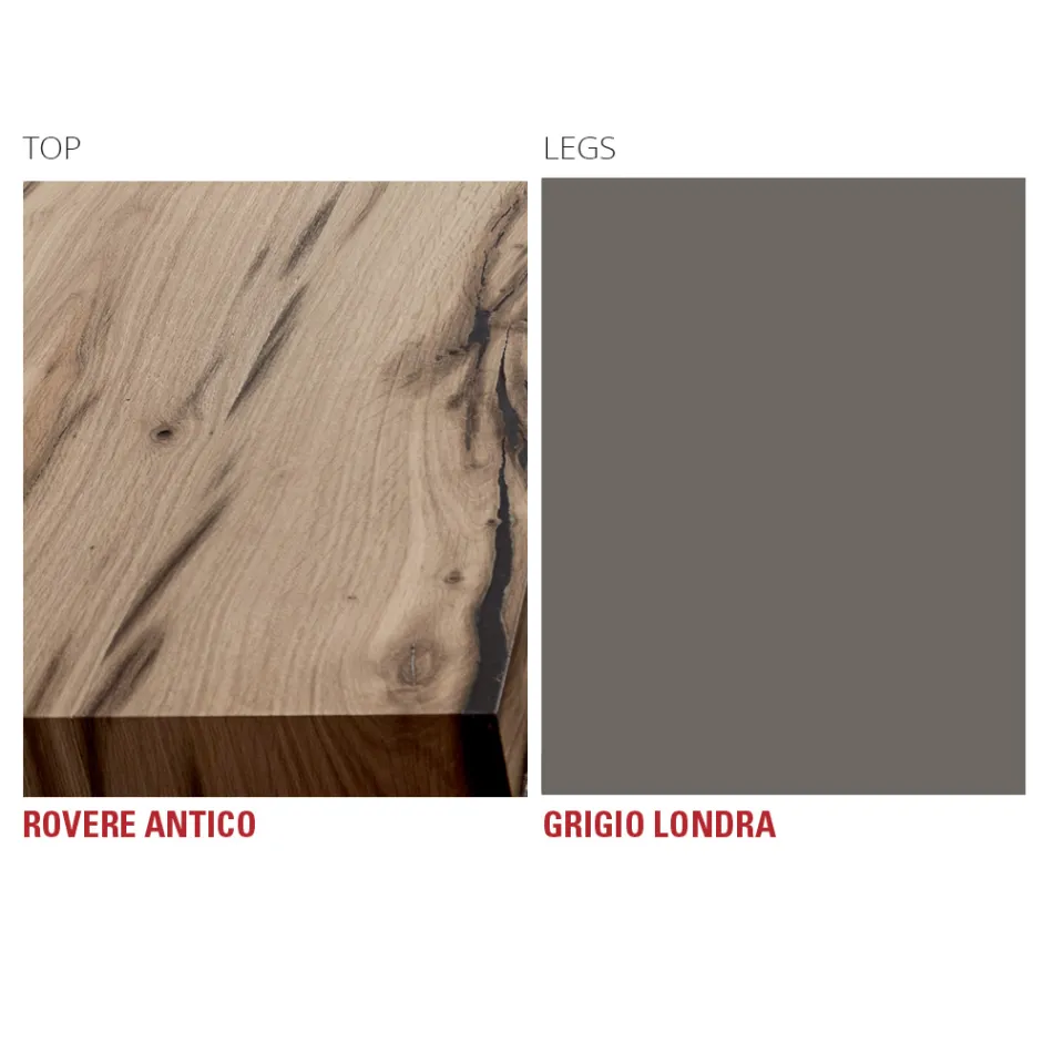 Table de cuisine en bois et métal fabriquée en Italie, haute qualité - Dotto Viadurini