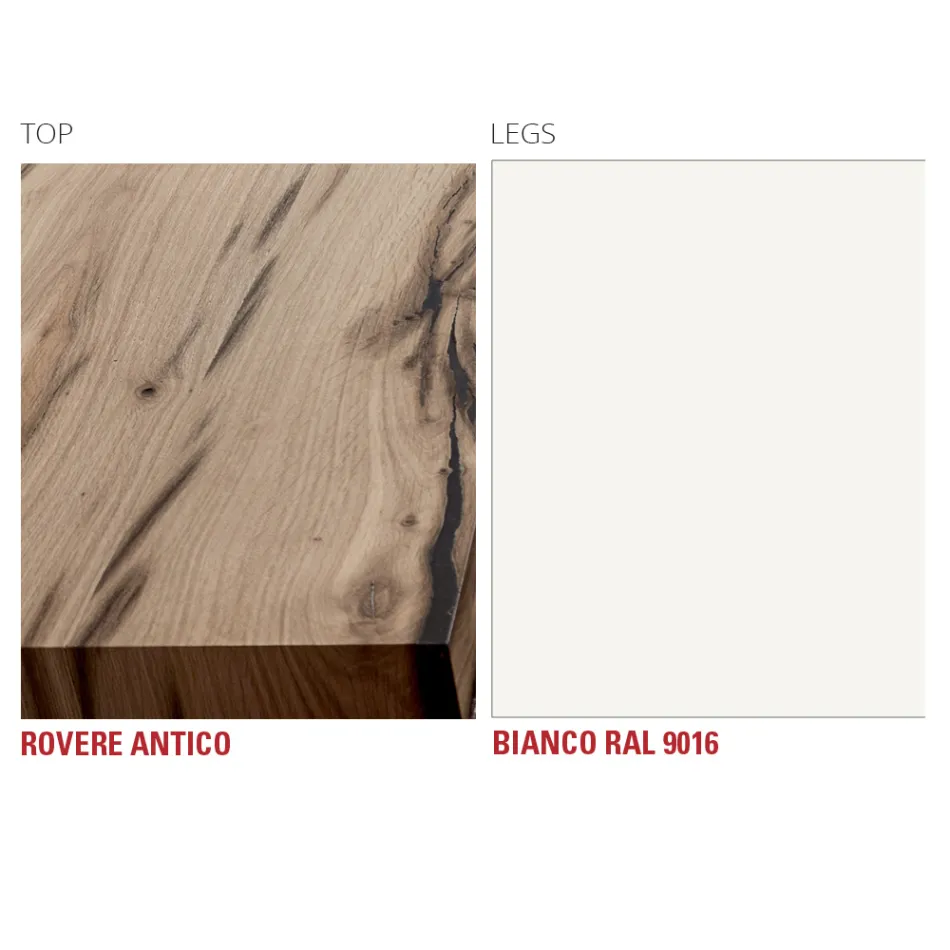 Table de cuisine en bois et métal fabriquée en Italie, haute qualité - Dotto Viadurini