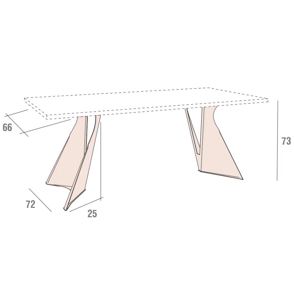 Table de cuisine en bois et métal fabriquée en Italie, haute qualité - Dotto Viadurini