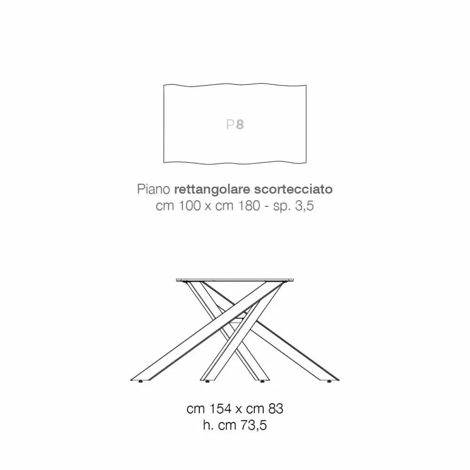 Table de cuisine design en bois massif, faite en Italie, Dionigi Viadurini