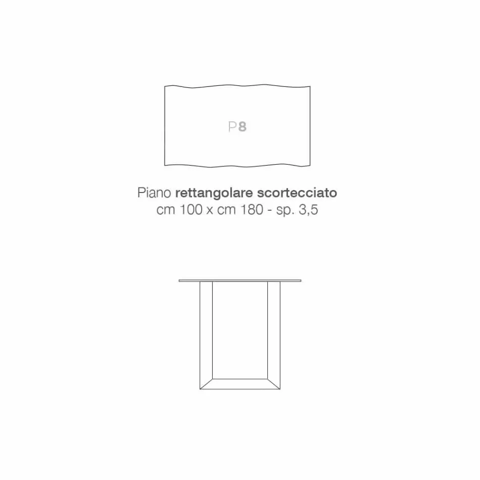 Table de cuisine en bois massif et métal fabriquée en Italie, Flora Viadurini
