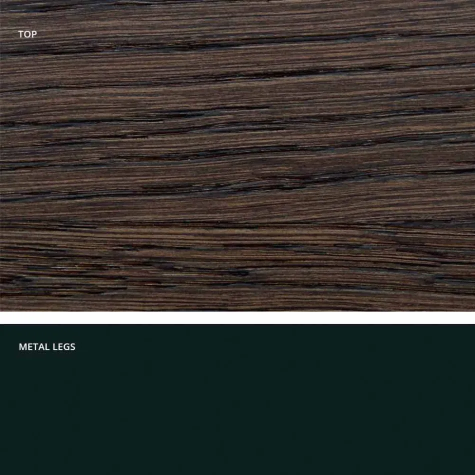 Table de cuisine en bois massif et métal fabriquée en Italie, Flora Viadurini