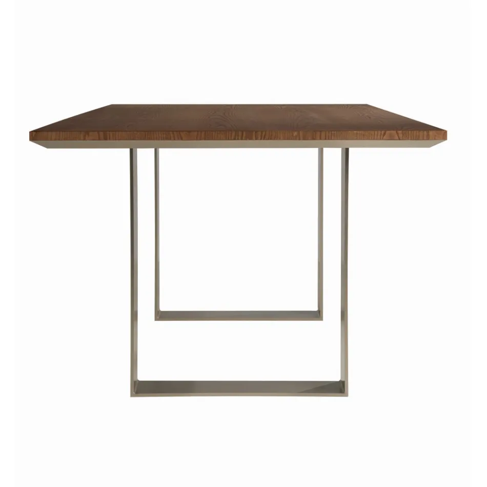 Table de cuisine en bois massif et pieds en fer Made in Italy - Pegasus Viadurini