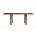 Table de cuisine en bois massif et pieds en fer Made in Italy - Pegasus