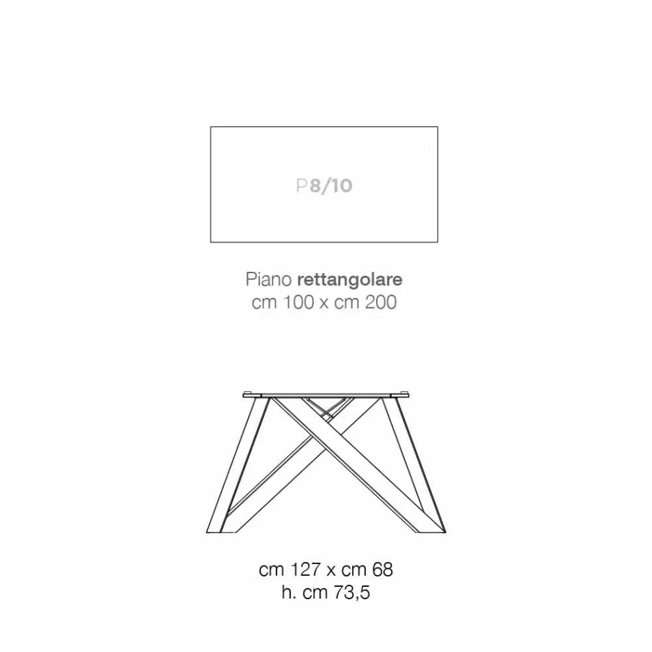 Table de cuisine en MDF et métal fabriquée en Italie, Wilmer Viadurini