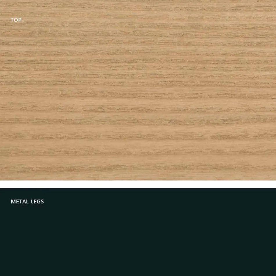 Table de cuisine en MDF et métal fabriquée en Italie, Wilmer Viadurini