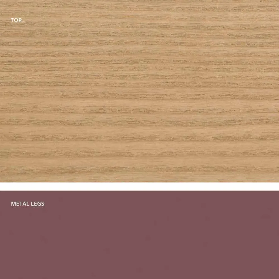 Table de cuisine en MDF et métal fabriquée en Italie, Wilmer Viadurini