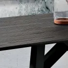 Table de cuisine en MDF et métal fabriquée en Italie, Wilmer Viadurini