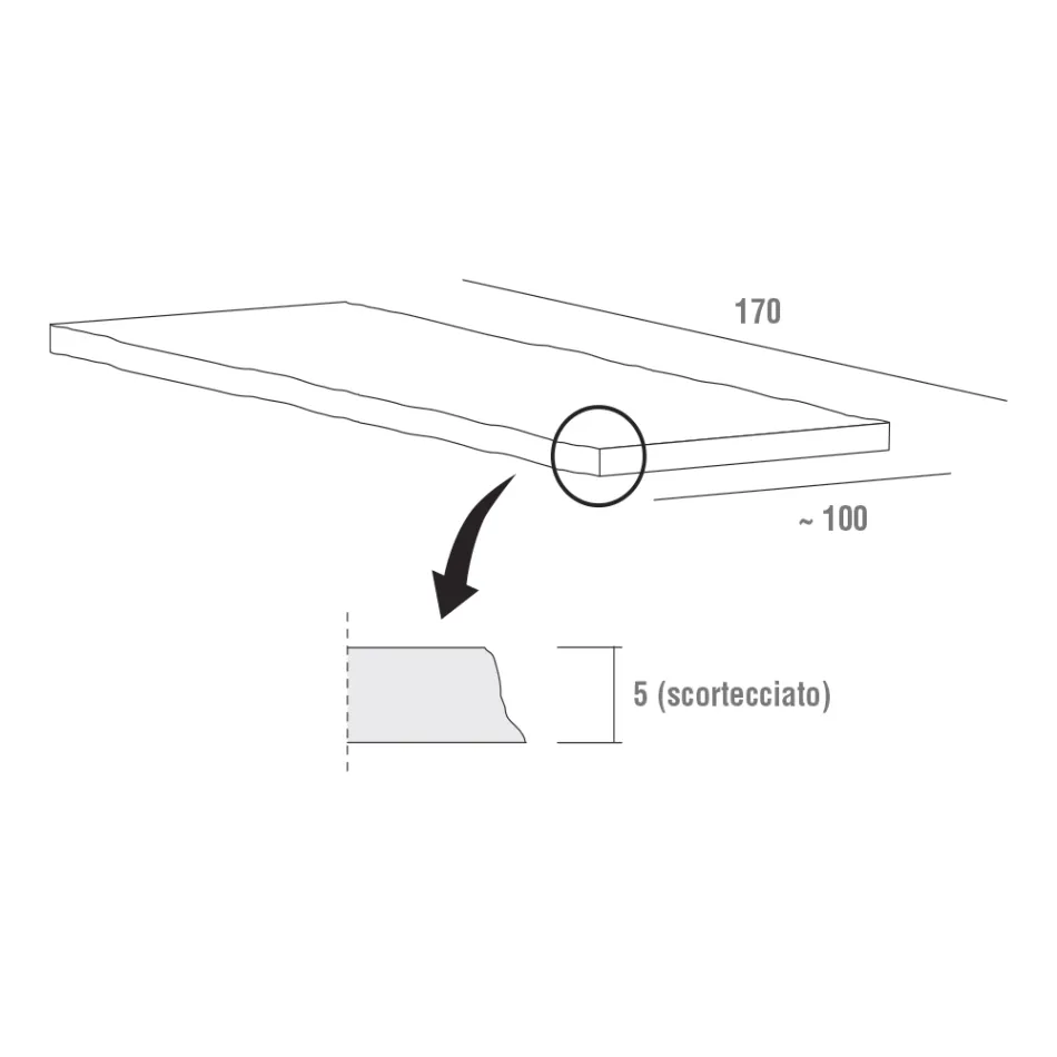 Table de cuisine en bois écorcé de haute qualité fabriquée en Italie - Pinocchio Viadurini