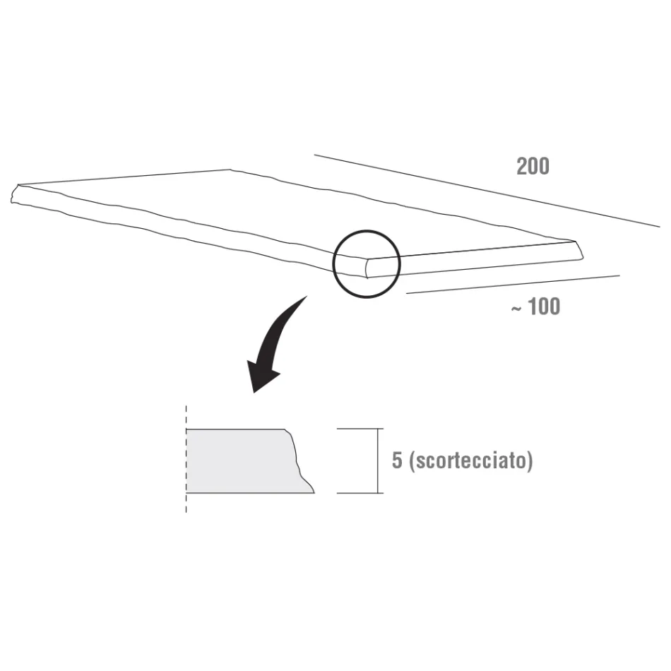 Table de cuisine en bois écorcé de haute qualité fabriquée en Italie - Pinocchio Viadurini