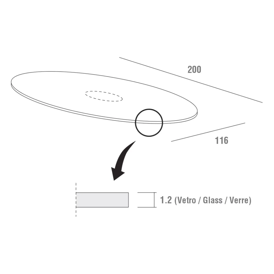 Table de cuisine de luxe en verre trempé et marbre fabriquée en Italie - Brontolo Viadurini