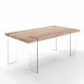 Table de Cuisine Moderne plateau en Mdf et Base en Verre - Joey