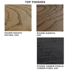 Table de cuisine moderne en bois plaqué et acier fabriquée en Italie - Grotta Viadurini