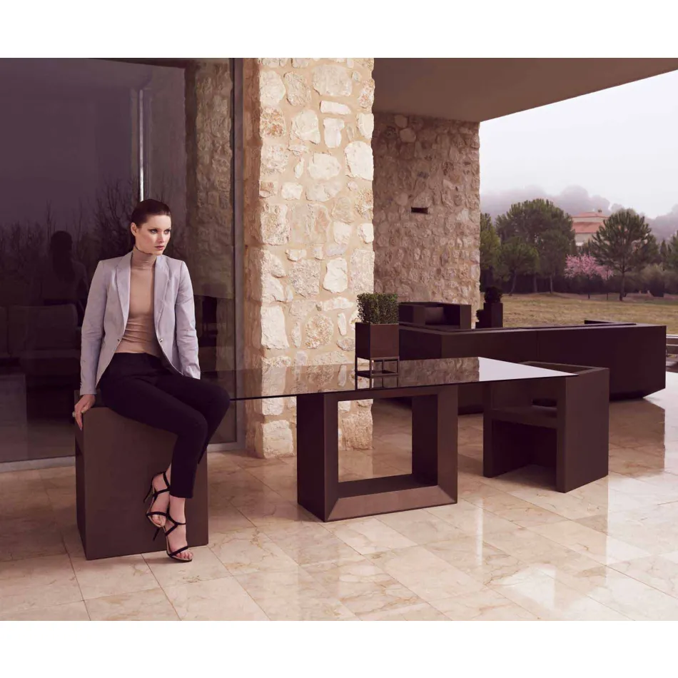 Table Outdoor 200x100 cm Vela de Vondom, en résine de polyéthylène Viadurini