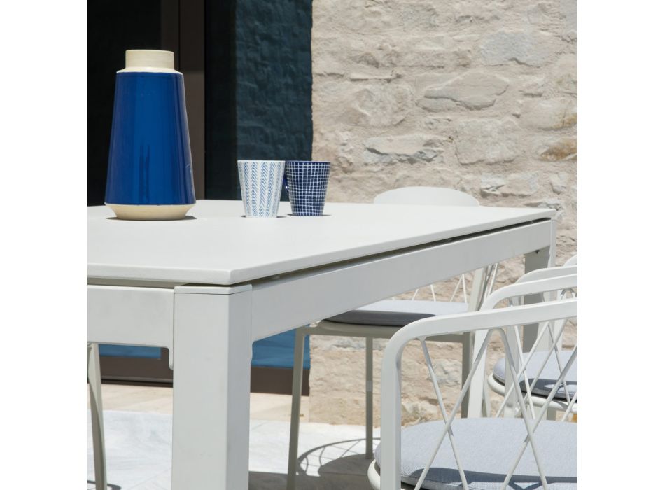 Table d'extérieur extensible jusqu'à 250 cm en métal Made in Italy - Beverly Viadurini
