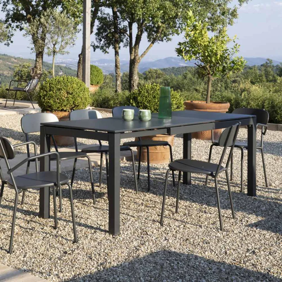 Table d'extérieur extensible jusqu'à 250 cm en métal Made in Italy - Beverly Viadurini