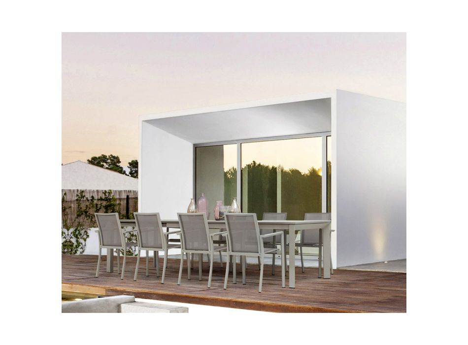 Table d'extérieur extensible jusqu'à 240 cm en aluminium Homemotion - Casper Viadurini