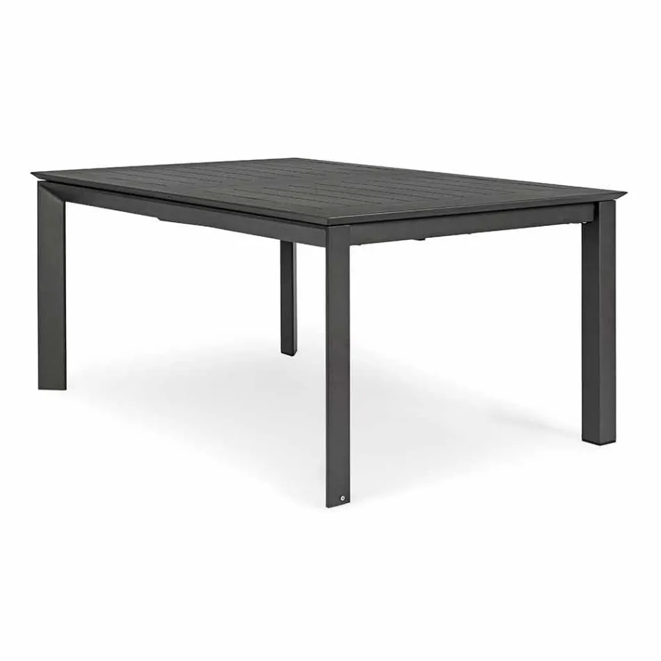 Table d'extérieur extensible jusqu'à 160 cm en aluminium Homemotion - Andries Viadurini