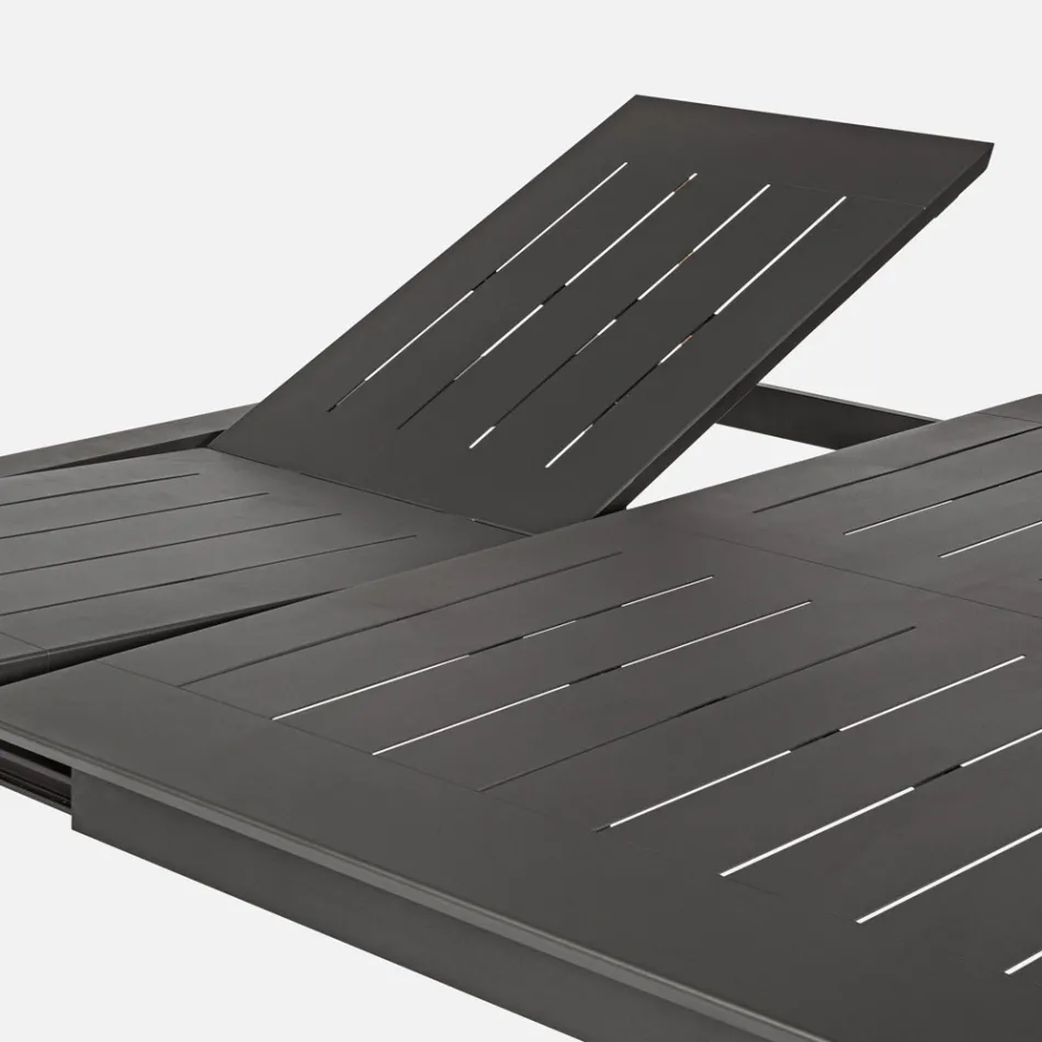 Table d'extérieur extensible jusqu'à 160 cm en aluminium, Homemotion - Andries Viadurini