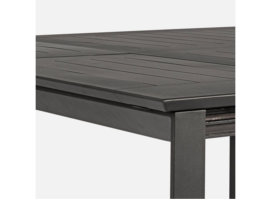 Table d'extérieur extensible jusqu'à 160 cm en aluminium, Homemotion - Andries Viadurini