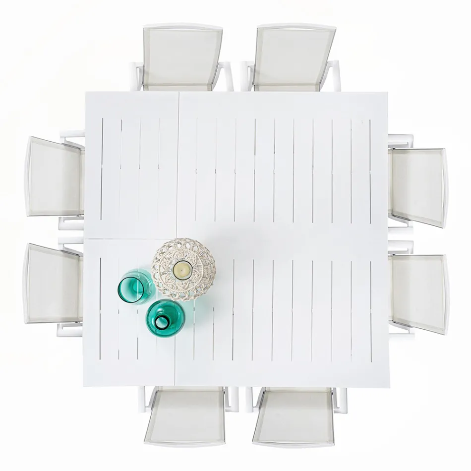 Table d'extérieur extensible jusqu'à 160 cm en aluminium, Homemotion - Andries Viadurini