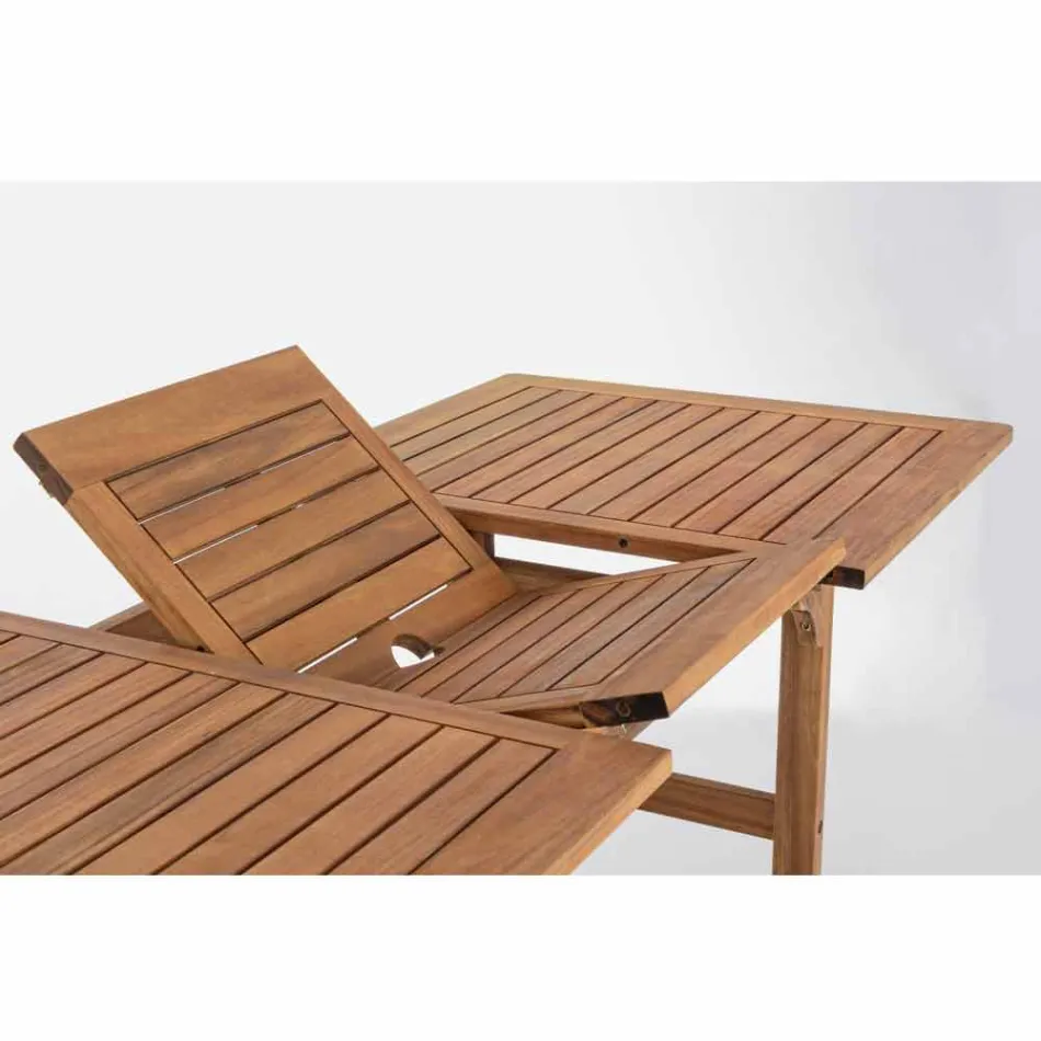 Table d'extérieur extensible jusqu'à 160 cm en bois d'acacia - Nuage Viadurini