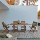 Table d'extérieur extensible jusqu'à 160 cm en bois d'acacia - Nuage Viadurini