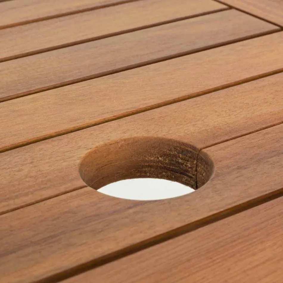 Table d'extérieur extensible jusqu'à 160 cm en bois d'acacia - Nuage Viadurini