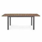 Table d'extérieur extensible jusqu'à 200 cm avec plateau en teck - Finition Bobel Viadurini