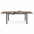 Table d'extérieur extensible jusqu'à 200 cm avec plateau en teck - Finition Bobel Viadurini