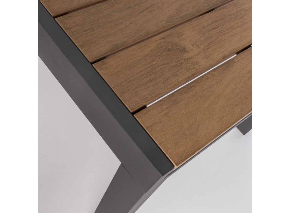 Table d'extérieur extensible jusqu'à 200 cm avec plateau en teck - Finition Bobel Viadurini